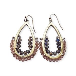Jessica Simpson Boho Gold-Tone Beaded Teardrop Dangle Earrings